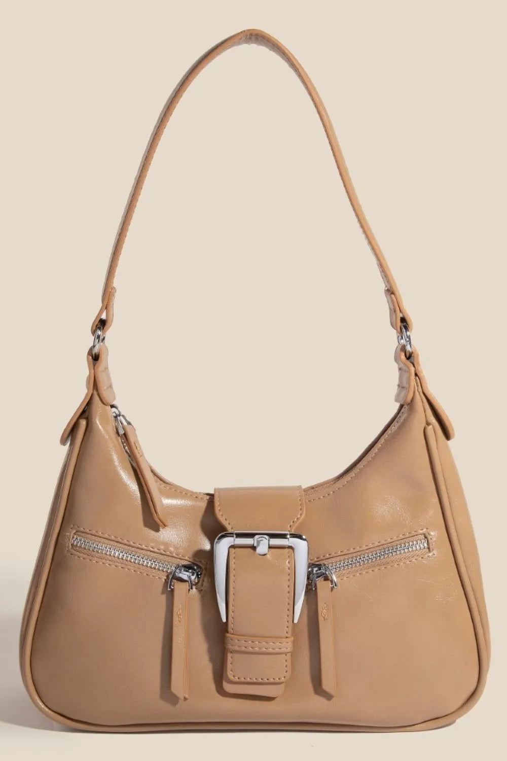 Large Hobo Buckle Triple Zipper Hand Bag Fame KA One Size