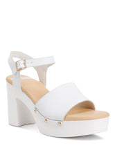 Sawor Recycled Leather High Block Sandals Rag Company   
