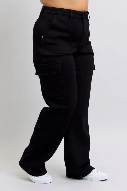 High Waist Cargo Wide Leg Jeans Judy Blue