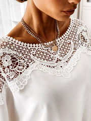 Lace Trim Long Sleeve Blouse Simmer & Fay