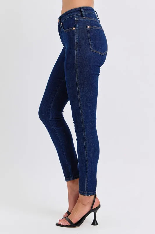 Mid Rise Tummy Control Classic Skinny Jeans Judy Blue