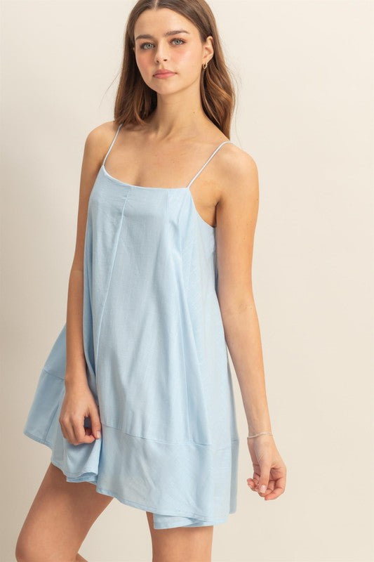 A-Line Flowy Mini Cami Dress with Pockets HYFVE