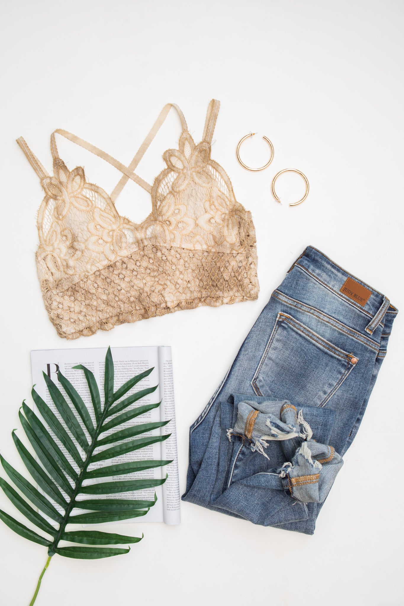 POL Live In Lace Bralette in Taupe SALE   