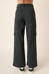 Wide Leg High Waist Pants with Cargo Pockets Mittoshop   