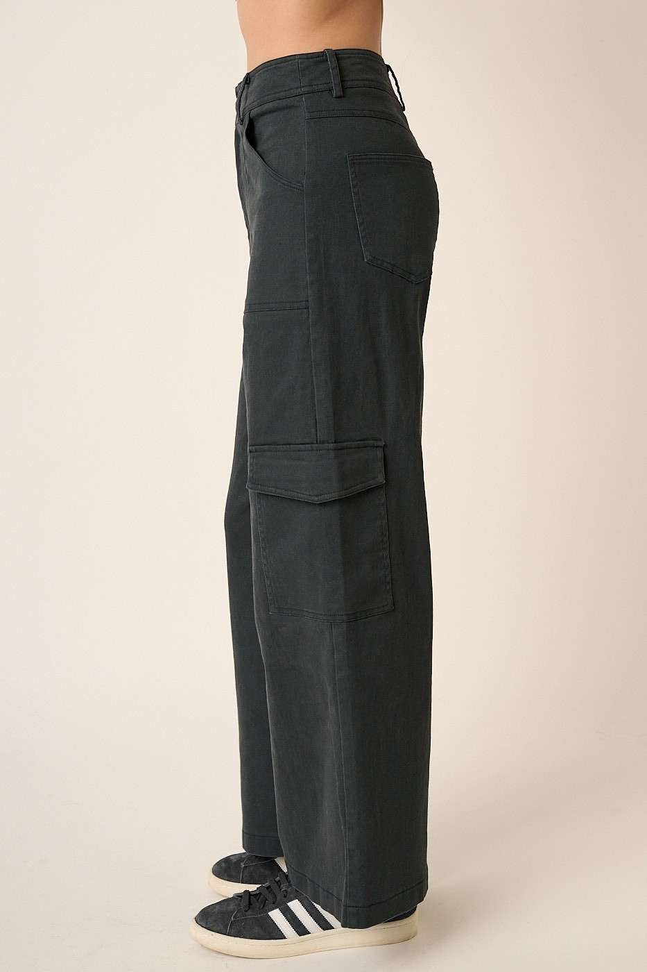 Wide Leg High Waist Pants with Cargo Pockets Mittoshop   