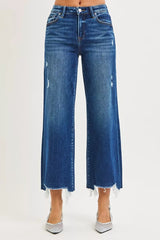 High Rise Crop Wide Leg Jeans Risen