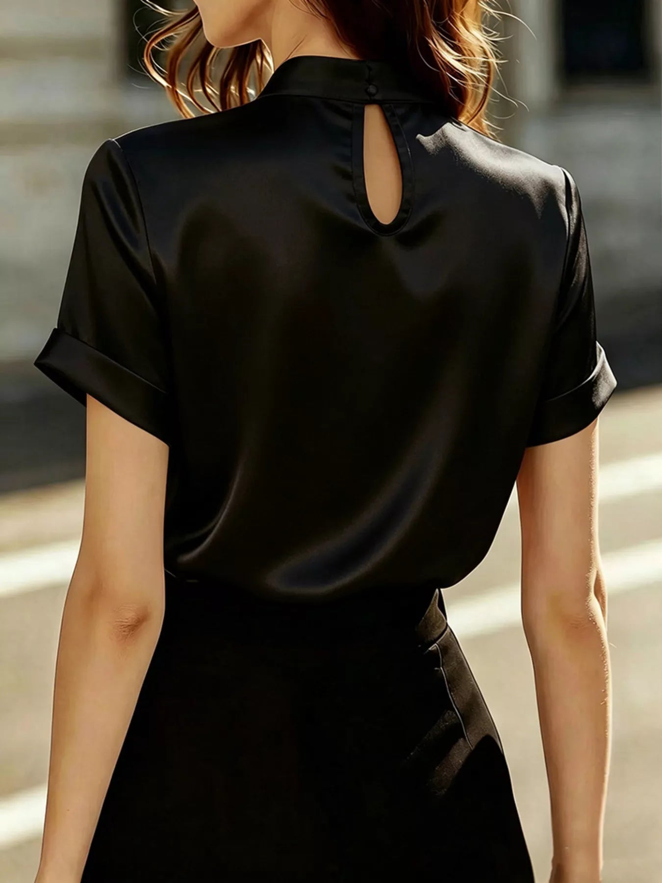 Pearl Embellished Satin Blouse Simmer & Fay