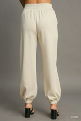 Drawstring Jogger Pants with Front Seam Detail Umgee