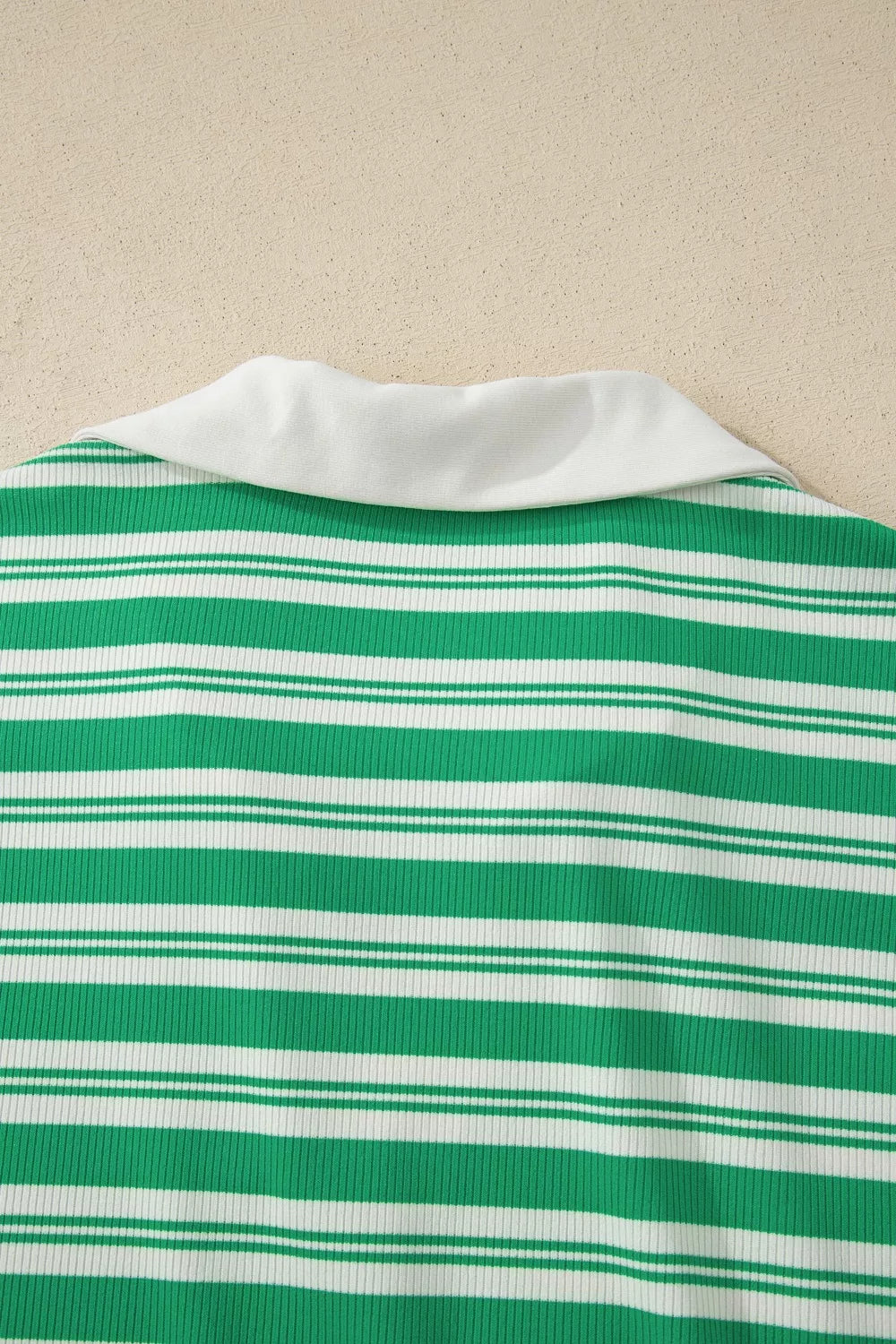 Stripe Collared V Neck Short Sleeve T Shirt Midi Dress with Pockets Simmer & Fay
