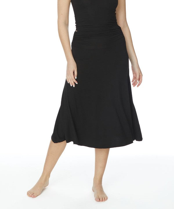 Bamboo Flared Mid Length Skirt Fabina   