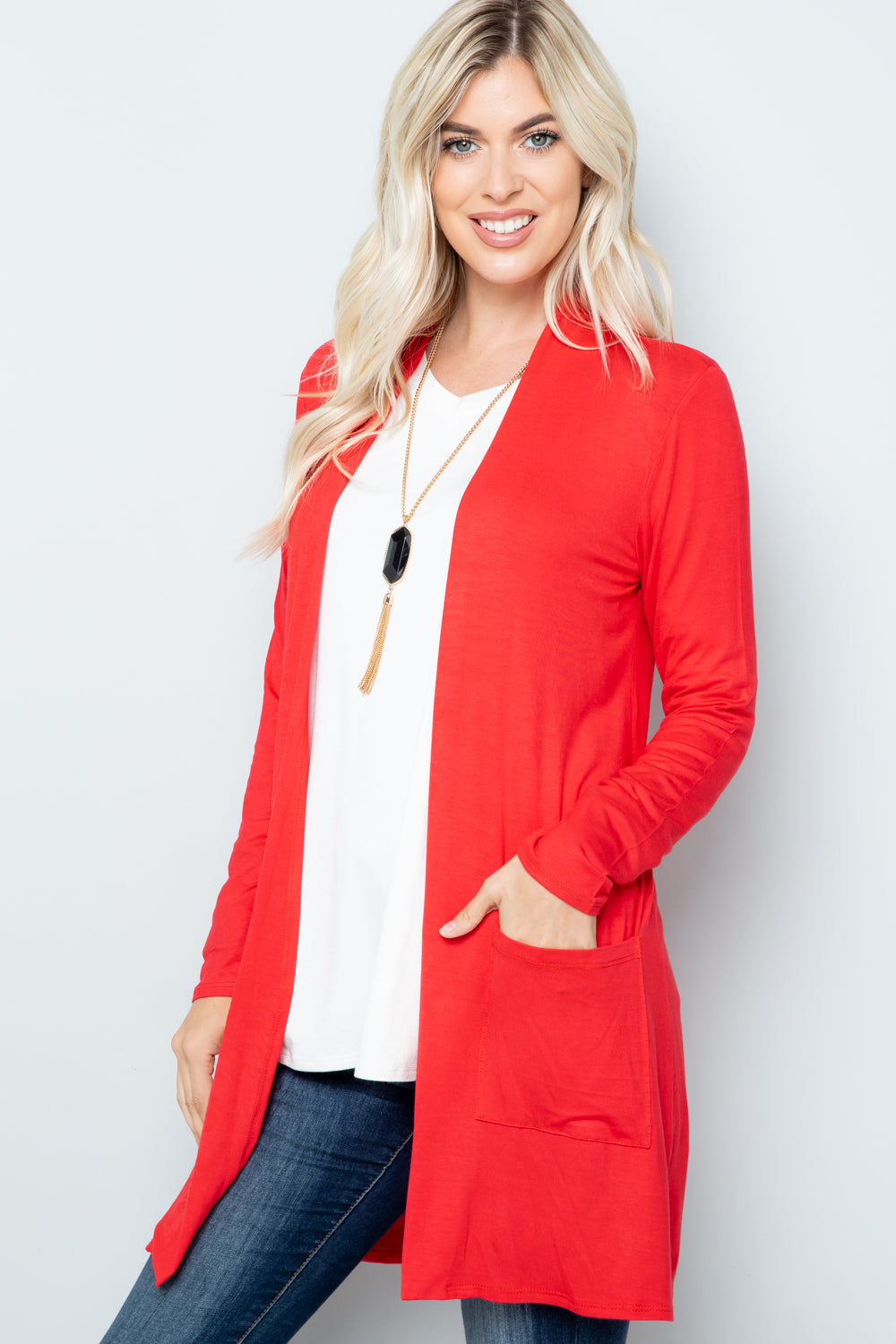 Open Front Cardigan with Pockets Celeste   