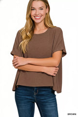Cotton Slub Oversized Tee ZENANA