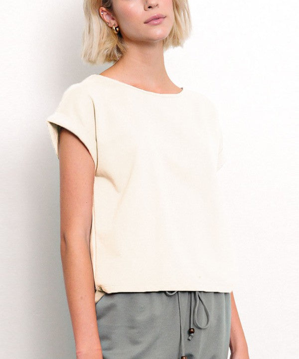 Brushed Organic Hemp Loose Fit Crop Top Fabina   