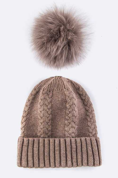 Emmez Raccoon Fur PomPom Cashmere Beanie Artini Accessories   