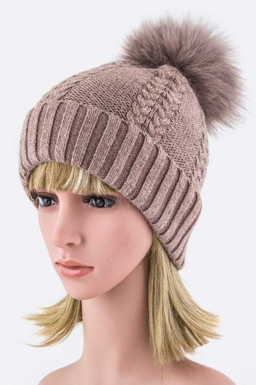 Emmez Raccoon Fur PomPom Cashmere Beanie Artini Accessories   