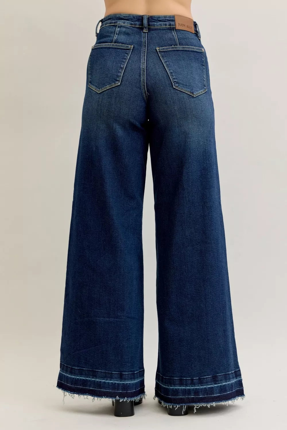 High Waist Palazzo Jeans with Front Patch Pockets Judy Blue