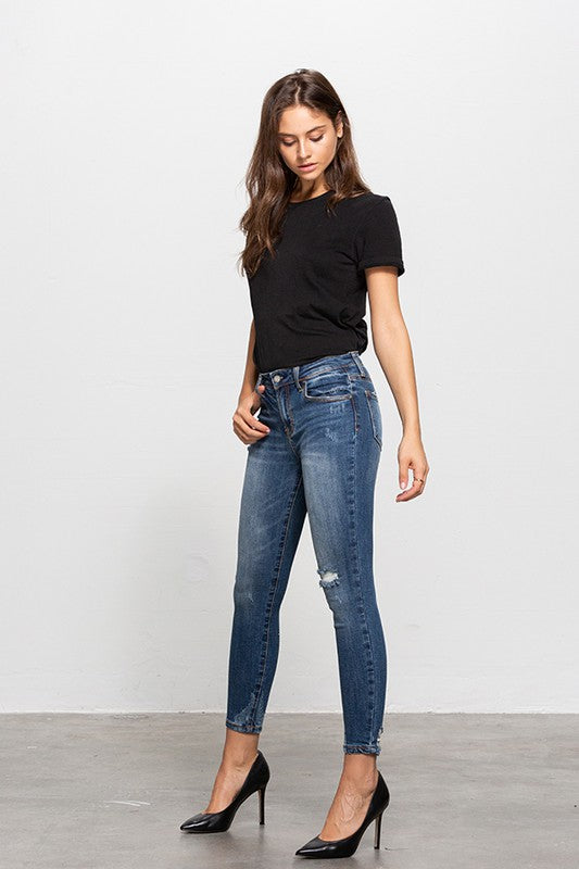 Mid-Rise Ankle Denim Wash Skinny Jeans Insane Gene   