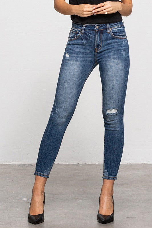 Mid-Rise Ankle Denim Wash Skinny Jeans Insane Gene   