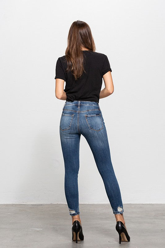 Mid-Rise Ankle Denim Wash Skinny Jeans Insane Gene   