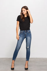 Mid-Rise Ankle Denim Wash Skinny Jeans Insane Gene   