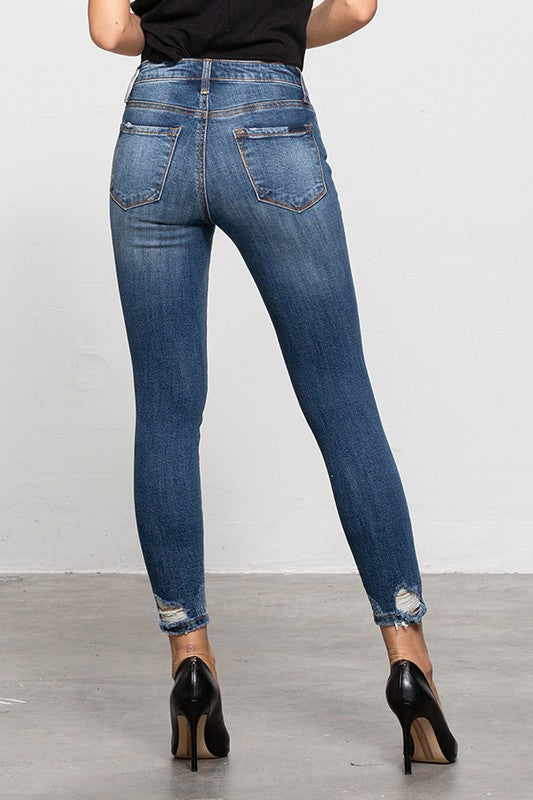 Mid-Rise Ankle Denim Wash Skinny Jeans Insane Gene   