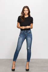 Mid-Rise Ankle Denim Wash Skinny Jeans Insane Gene   