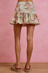 Floral Print Fit and Flare Mini Skirt So Me