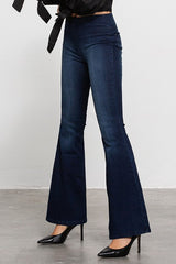 Mid-rise Banded Wide Flare Jeans Denim Lab USA   