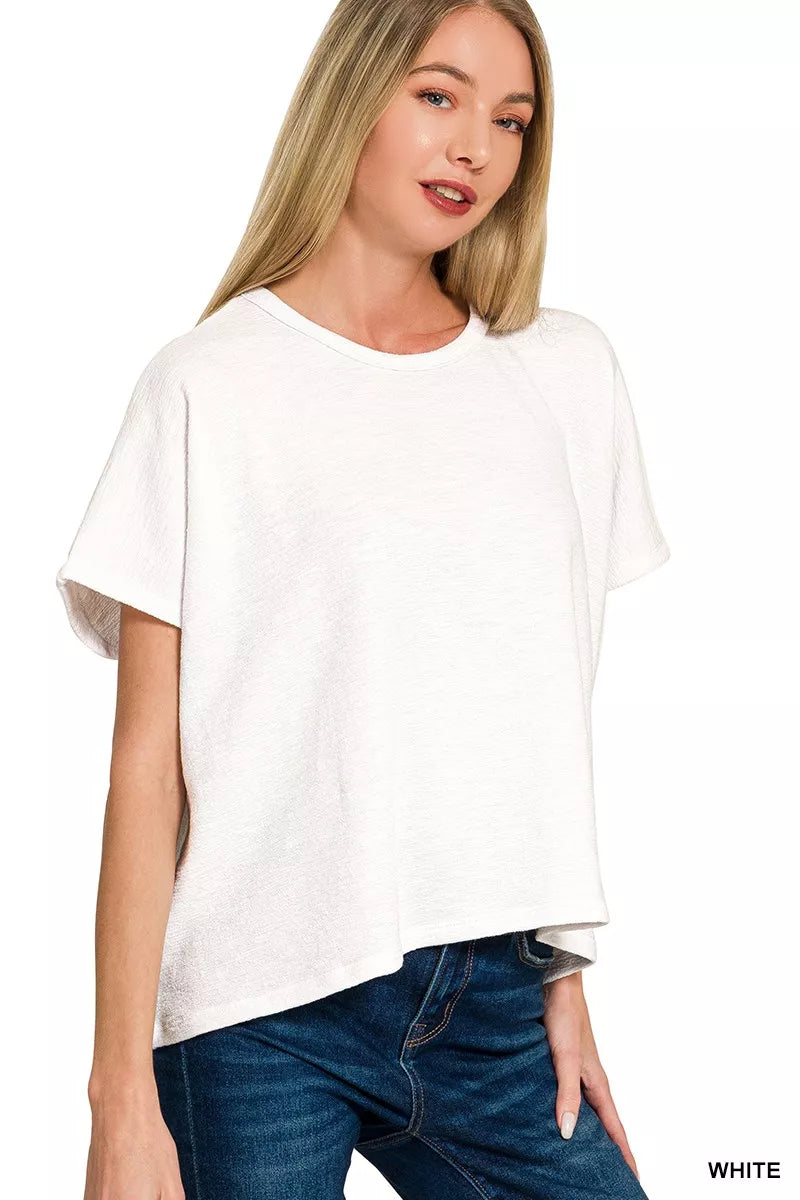 Cotton Slub Oversized Tee ZENANA