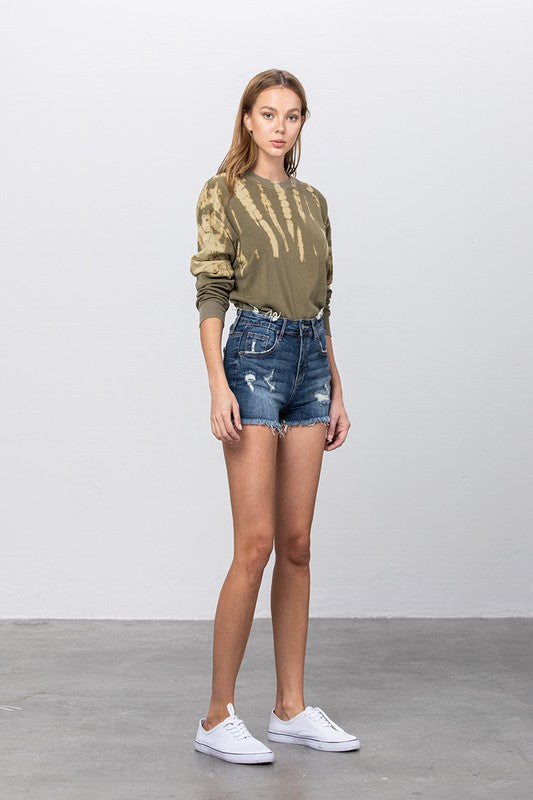 Mid-rise Premium Distressed Denim Shorts Denim Lab USA   