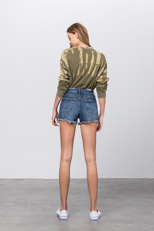 Mid-rise Premium Distressed Denim Shorts Denim Lab USA   