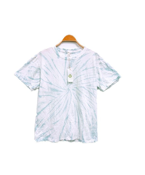 Recycled Cotton Tie Dye Tee Fabina LT MAUVE S 