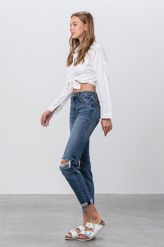 Ripped Boyfriend Stretch Jeans Denim Lab USA   