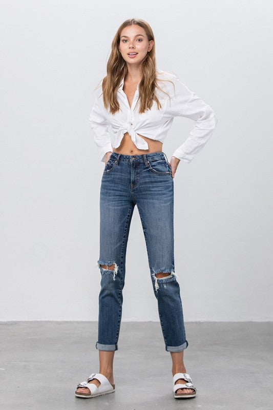 Ripped Boyfriend Stretch Jeans Denim Lab USA   