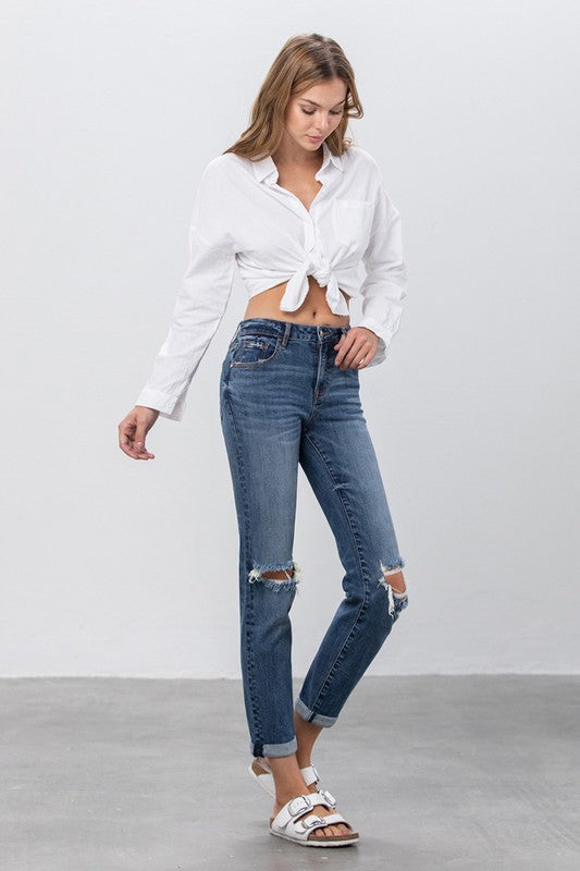 Ripped Boyfriend Stretch Jeans Denim Lab USA   