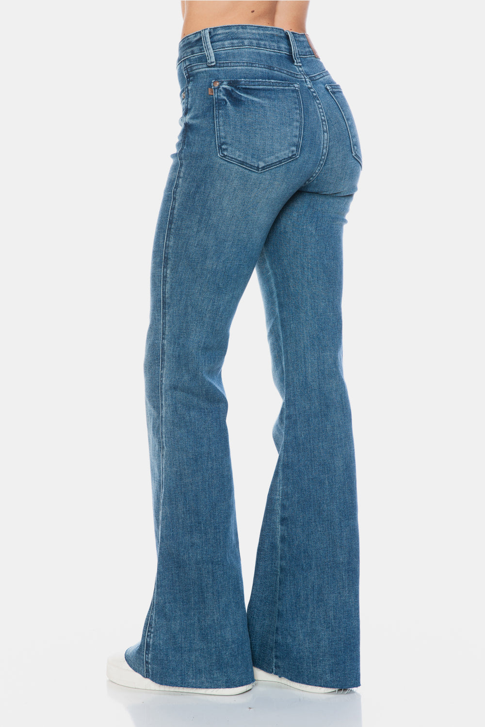 Tummy Control Cut Hem Flare Jeans Judy Blue   