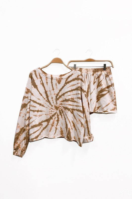 Recycled Cotton Vintage Tie-dye Sweat Set Fabina   