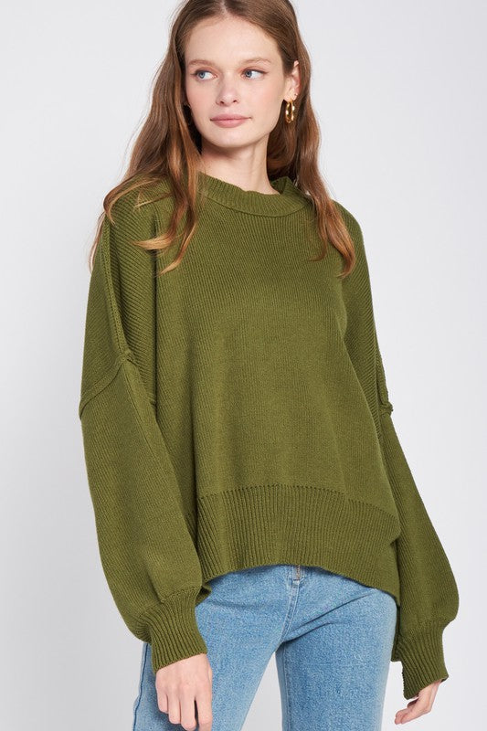 Long Sleeve Over Fitted Sweater Top Emory Park   