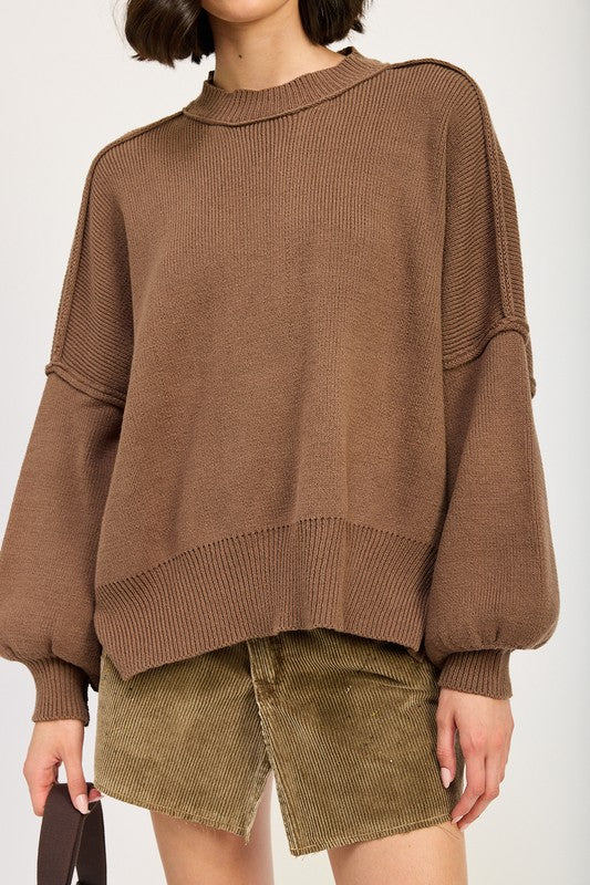 Long Sleeve Over Fitted Sweater Top Emory Park   