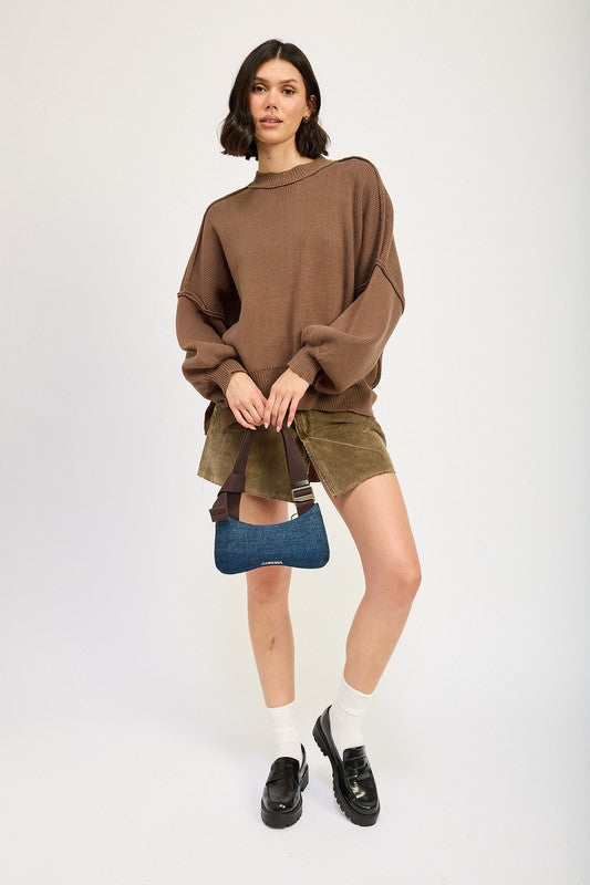 Long Sleeve Over Fitted Sweater Top Emory Park   