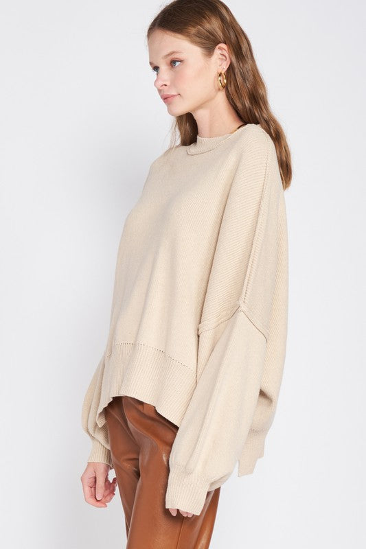 Long Sleeve Over Fitted Sweater Top Emory Park   