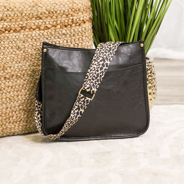 Crossbody Leopard Strap Bag Dani & Em Black 1 