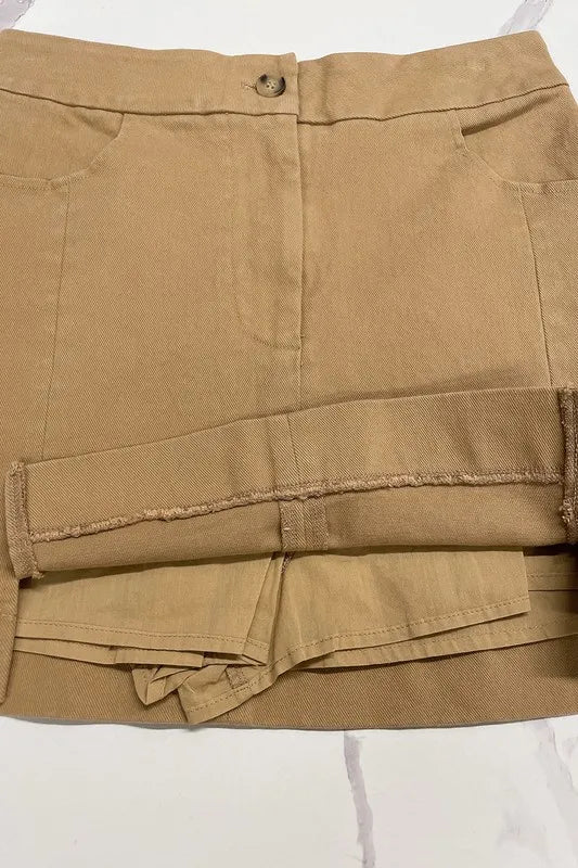 Comfort Stretch Cotton Slit Detailed Mini Skirt Annie Wear