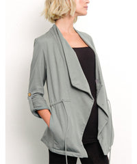 Hemp Open Front Adjustable Jacket Fabina   