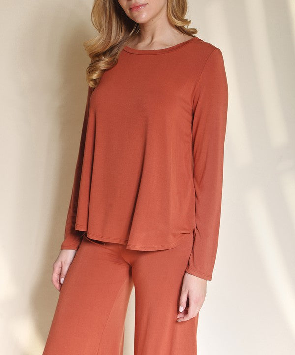 Bamboo Classic Long Sleeve Relaxed Top Fabina   