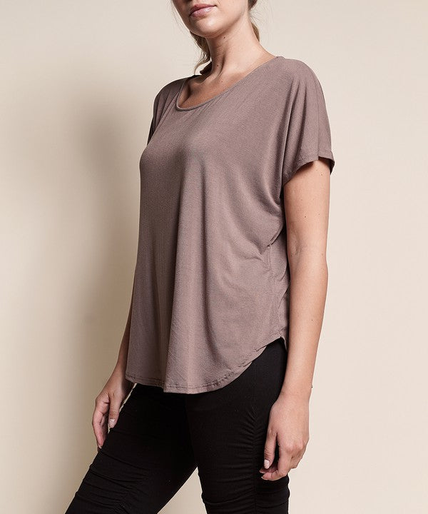 Bamboo Casual Dolman Sleeve Top Fabina   