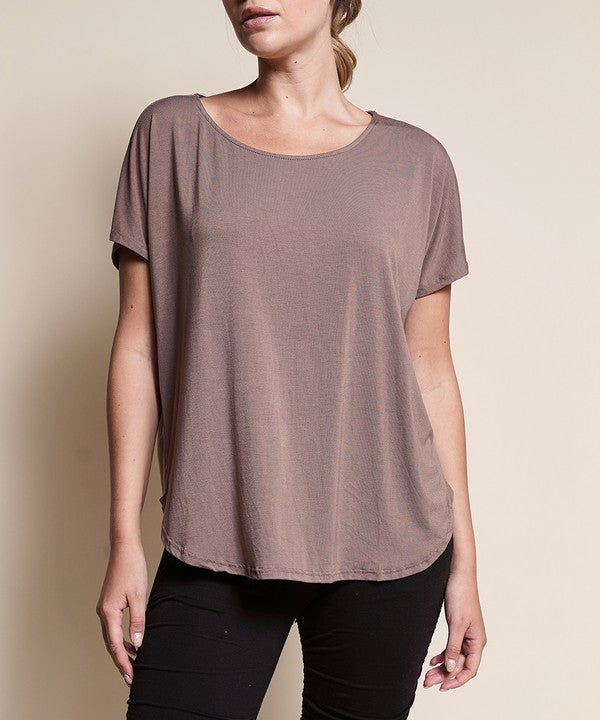 Bamboo Casual Dolman Sleeve Top Fabina   