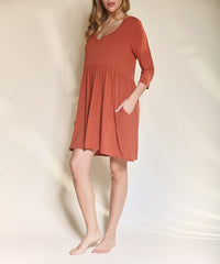 Bamboo Relaxed Babydoll Dress Fabina   