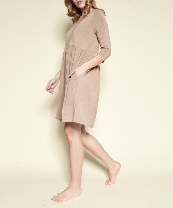 Bamboo Relaxed Babydoll Dress Fabina   