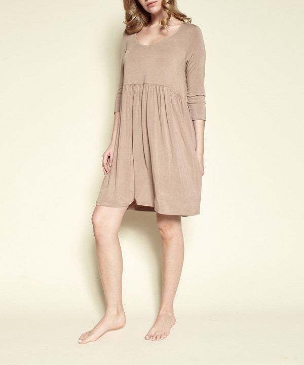 Bamboo Relaxed Babydoll Dress Fabina   